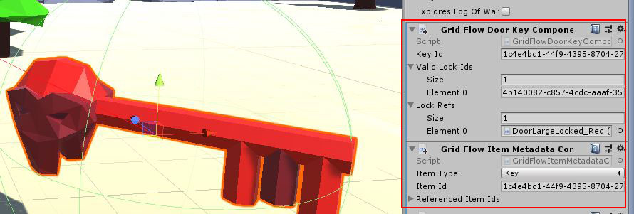 New Components attached to the Key Prefab