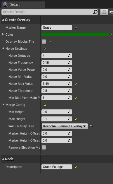 Create Overlay Node properties