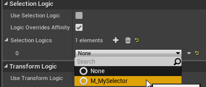 Assign an existing Selection Rule