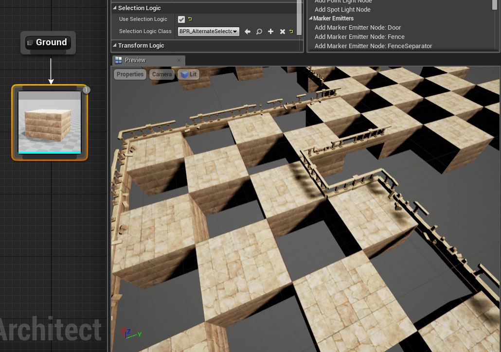 Custom selection rule attached to a mesh node