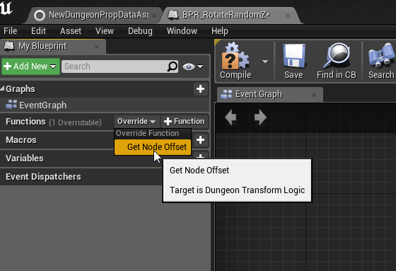 Override function to define logic