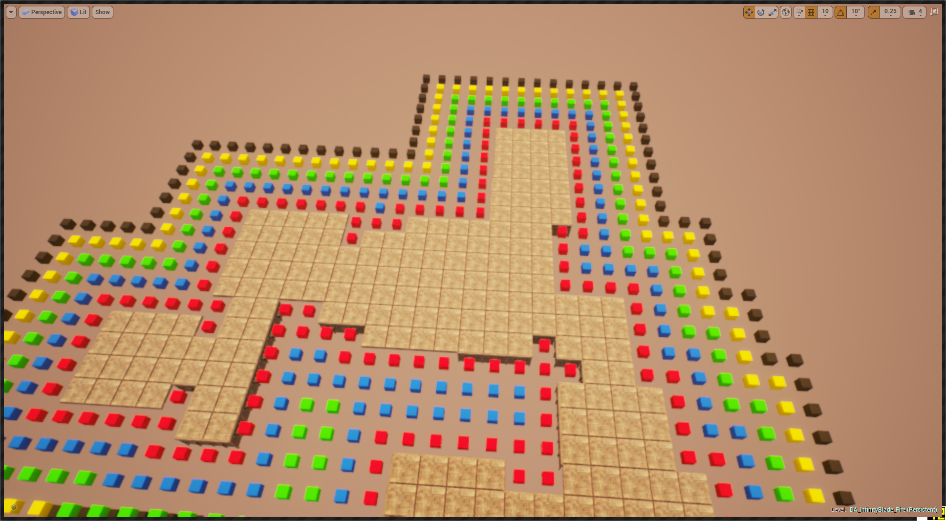 Visualizing the emitter with different colored cubes