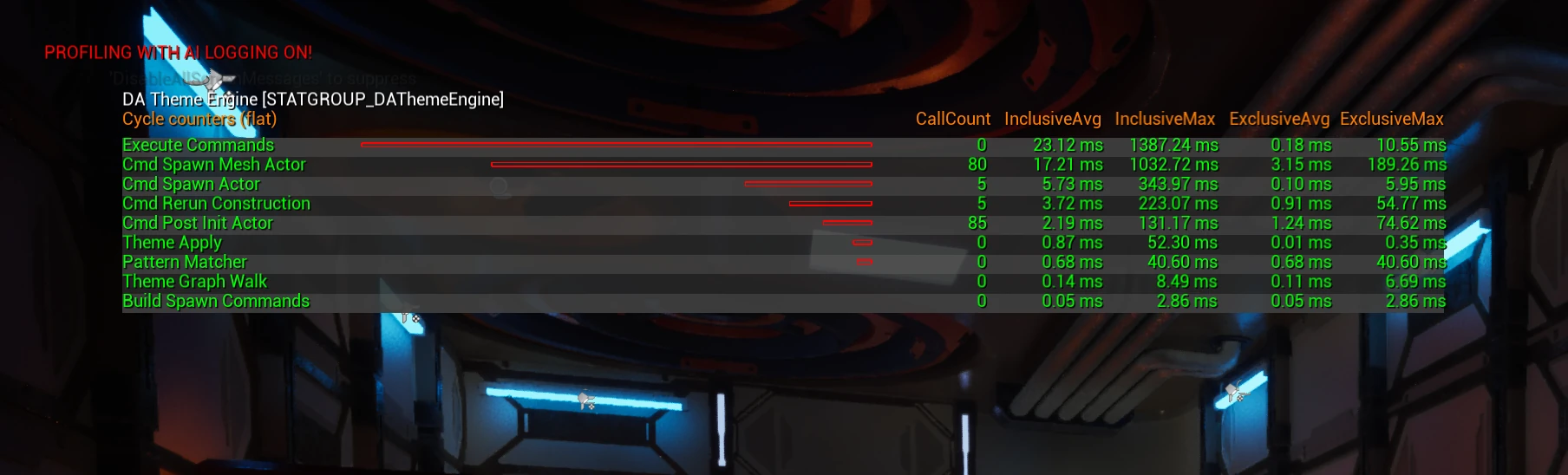 stat DAThemeEngine in the viewport