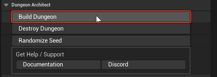 The Build Dungeon button