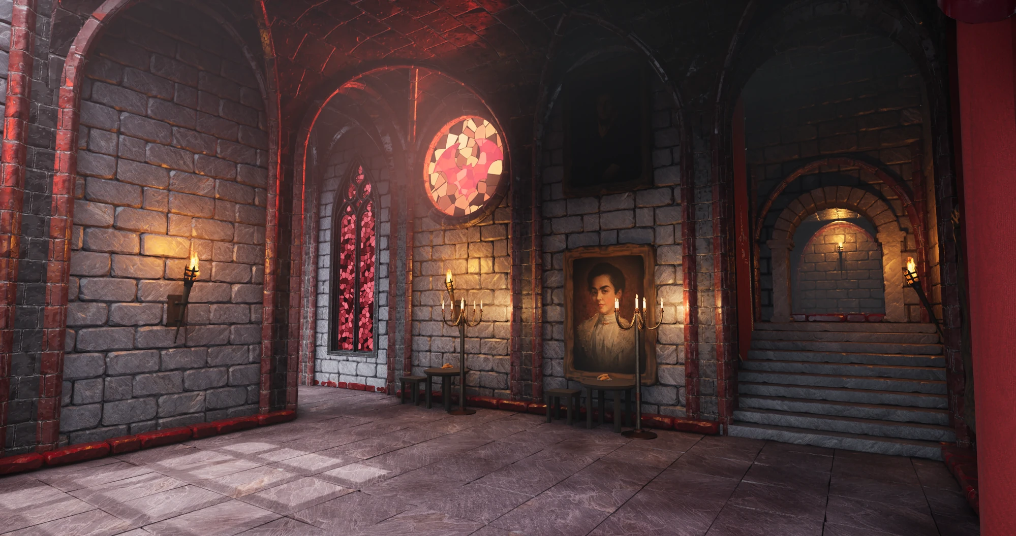 The same layout dressed by the Gothic Vampire theme